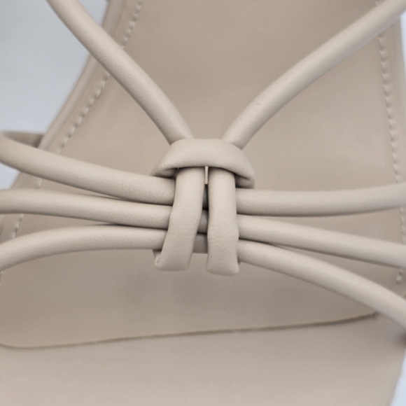 NWOT Marc Fisher Zarah Faux Leather Strappy Wedge Heels, Lite Latte 110, Sz. 11M - Picture 6 of 16